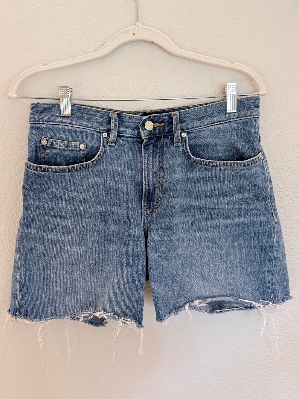 H&M Slim Fit Denim Cutoff Shorts Distressed Raw Hem Men’s Size 28
